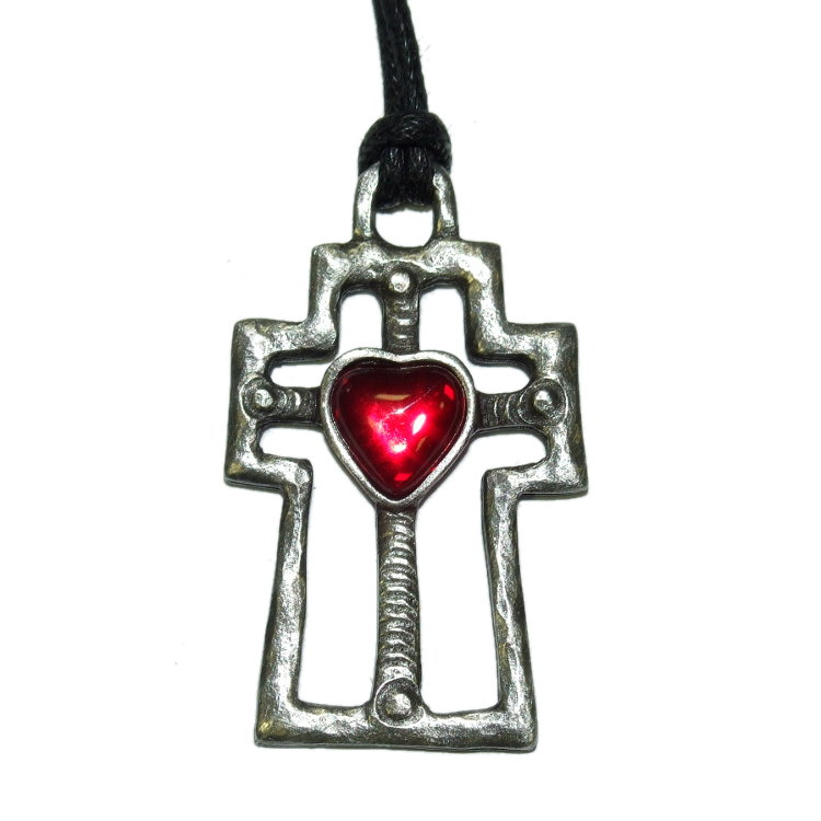 Amulet kříž planoucího srdce