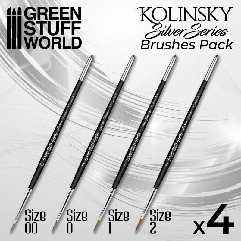 Sada štětců Green Stuff World: Kolinsky Brush Set - Silver Series
